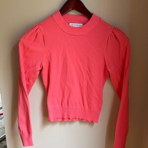 Coral Puff Sleeve Sweater